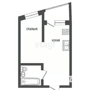 1-к квартира, вторичка, 42м2, 7/25 этаж