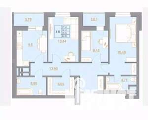3-к квартира, вторичка, 85м2, 13/22 этаж