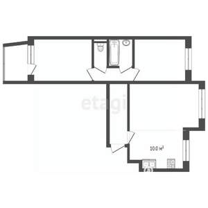 3-к квартира, вторичка, 62м2, 7/9 этаж
