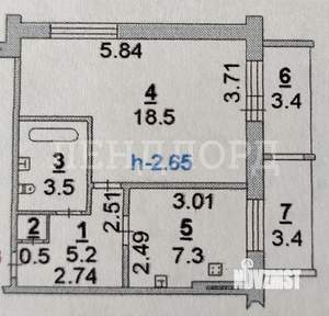 1-к квартира, вторичка, 35м2, 7/10 этаж