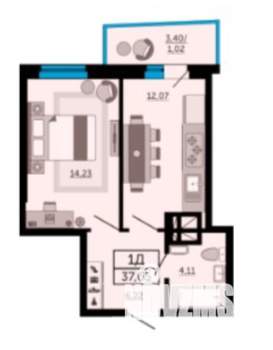 1-к квартира, вторичка, 38м2, 12/32 этаж