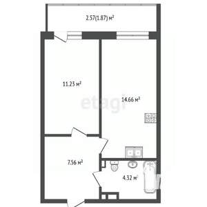 1-к квартира, вторичка, 38м2, 16/24 этаж