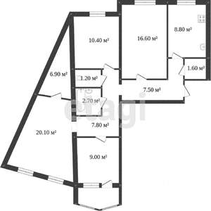 4-к квартира, вторичка, 93м2, 9/10 этаж