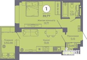 1-к квартира, вторичка, 39м2, 18/24 этаж