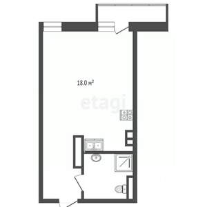 Студия квартира, вторичка, 27м2, 11/25 этаж