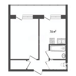 1-к квартира, вторичка, 36м2, 9/10 этаж