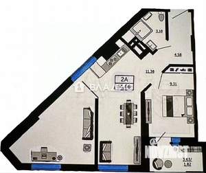 3-к квартира, вторичка, 55м2, 15/16 этаж