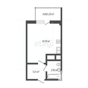 Студия квартира, сданный дом, 23м2, 21/24 этаж