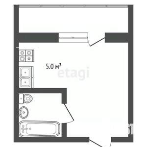 Студия квартира, вторичка, 30м2, 16/18 этаж