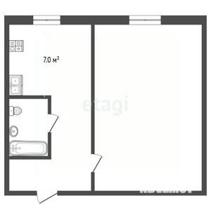 1-к квартира, вторичка, 30м2, 1/5 этаж
