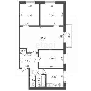 4-к квартира, вторичка, 60м2, 3/5 этаж