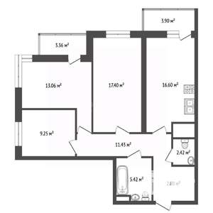 3-к квартира, вторичка, 86м2, 15/21 этаж