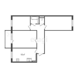 3-к квартира, вторичка, 72м2, 9/20 этаж