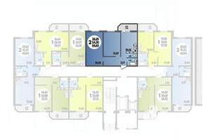 2-к квартира, строящийся дом, 56м2, 7/17 этаж