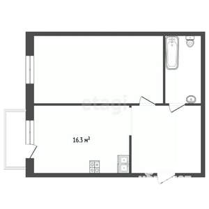 1-к квартира, вторичка, 50м2, 4/4 этаж