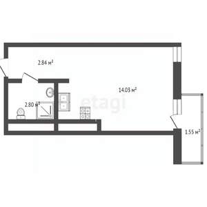 Студия квартира, вторичка, 22м2, 25/25 этаж