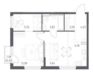 1-к квартира, вторичка, 45м2, 4/17 этаж
