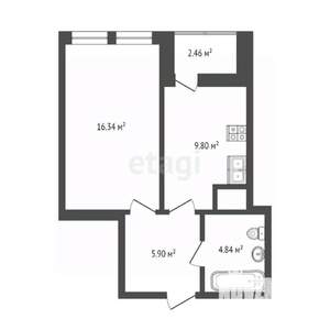 1-к квартира, вторичка, 39м2, 9/22 этаж