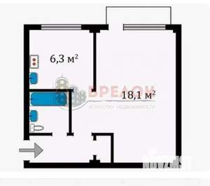 1-к квартира, вторичка, 31м2, 3/5 этаж
