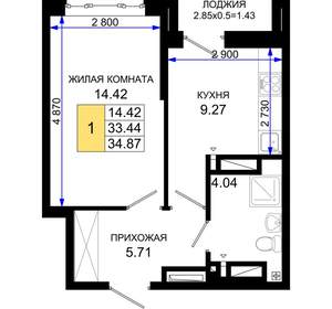 1-к квартира, вторичка, 35м2, 2/25 этаж
