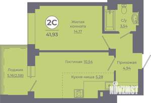 2-к квартира, вторичка, 42м2, 10/24 этаж