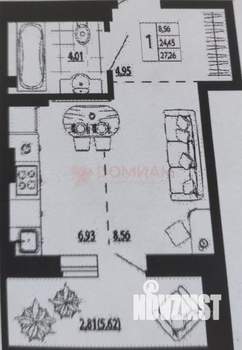 Студия квартира, вторичка, 28м2, 21/24 этаж