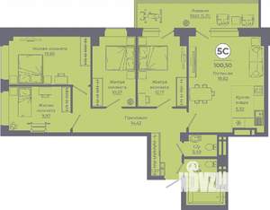 5-к квартира, вторичка, 101м2, 22/24 этаж