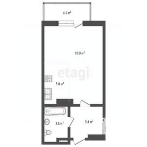 Студия квартира, вторичка, 34м2, 2/18 этаж