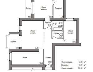 3-к квартира, вторичка, 102м2, 11/18 этаж