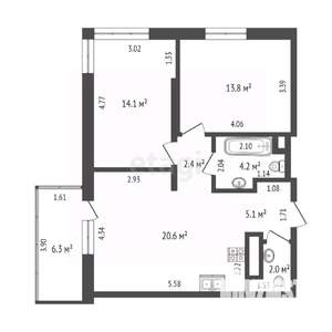 2-к квартира, вторичка, 69м2, 19/21 этаж