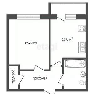 1-к квартира, вторичка, 39м2, 3/10 этаж