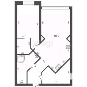 2-к квартира, вторичка, 51м2, 21/21 этаж