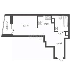 Студия квартира, вторичка, 28м2, 8/25 этаж