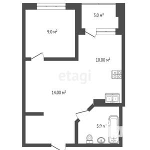 1-к квартира, вторичка, 42м2, 10/16 этаж