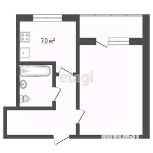 1-к квартира, вторичка, 31м2, 1/5 этаж
