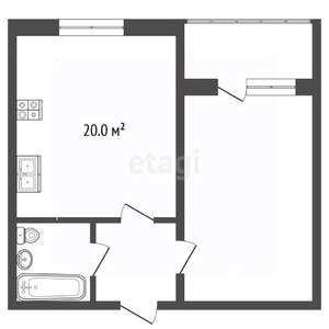 1-к квартира, вторичка, 47м2, 3/23 этаж