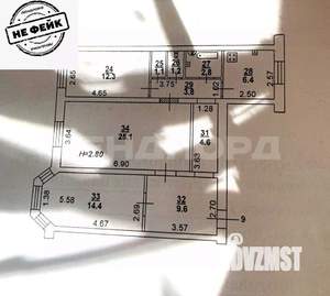 3-к квартира, вторичка, 83м2, 1/2 этаж