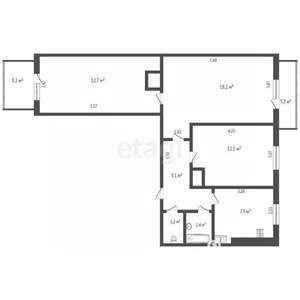 3-к квартира, вторичка, 61м2, 6/9 этаж