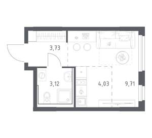 Студия квартира, вторичка, 21м2, 15/17 этаж