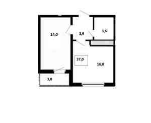 1-к квартира, вторичка, 37м2, 11/15 этаж