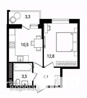 1-к квартира, вторичка, 34м2, 12/12 этаж