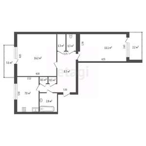 2-к квартира, вторичка, 49м2, 1/10 этаж