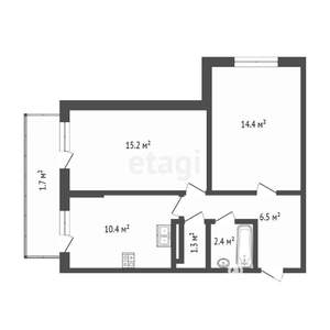 2-к квартира, вторичка, 50м2, 1/5 этаж