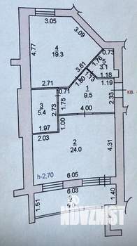 2-к квартира, вторичка, 67м2, 1/14 этаж
