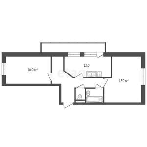 2-к квартира, вторичка, 41м2, 1/5 этаж