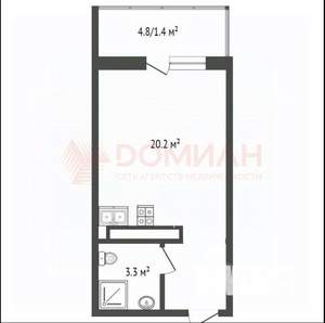 1-к квартира, вторичка, 23м2, 11/18 этаж