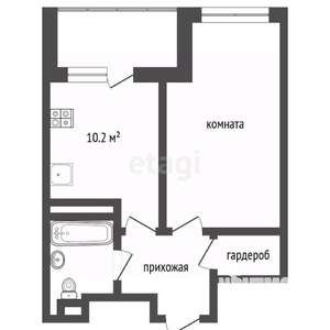 1-к квартира, вторичка, 43м2, 22/23 этаж