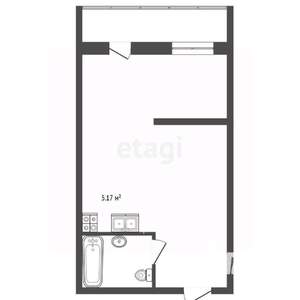 Студия квартира, сданный дом, 30м2, 22/25 этаж