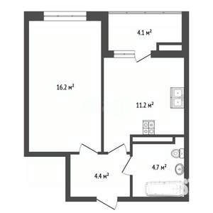 1-к квартира, вторичка, 38м2, 5/20 этаж