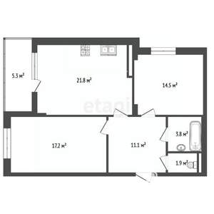 2-к квартира, вторичка, 73м2, 16/24 этаж